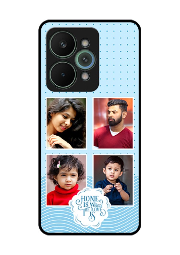 Realme 15 Pro 5G Custom Glass Phone Case - Cute Love Quote With 4 Pic Upload Design