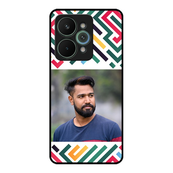 Realme 15 Pro 5G Custom Glass Phone Case - Colorful Maze Pattern Design Realme 15 Pro 5G Custom Glass Phone Case - Colorful Maze Pattern Design