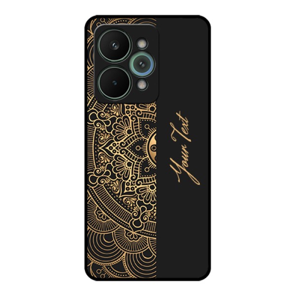 Realme 15 Pro 5G Custom Glass Phone Case - Mandala Art With Custom Text Design