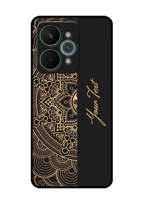 Realme 15 Pro 5G Custom Glass Phone Case - Mandala Art With Custom Text Design