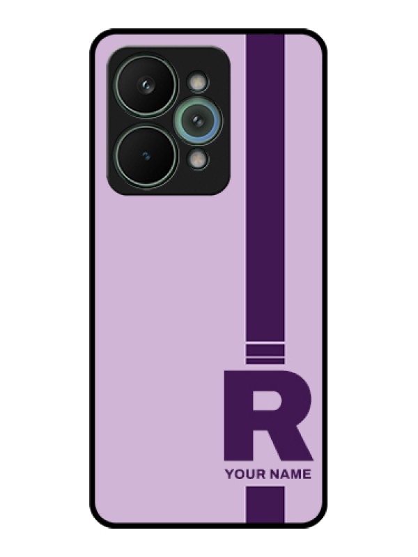 Custom Realme 15 Pro 5G Custom Glass Phone Case - Simple Dual Tone Stripe With Name Design