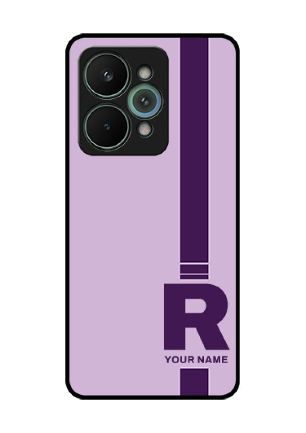 Realme 15 Pro 5G Custom Glass Phone Case - Simple Dual Tone Stripe With Name Design
