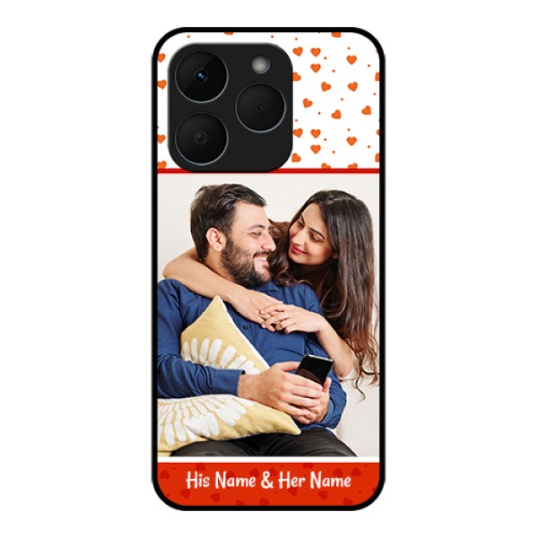 Realme 15T 5G Custom Glass Phone Case - Orange Love Symbol Design