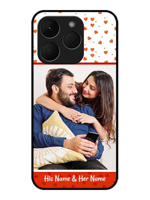Custom Realme 15T 5G Custom Glass Phone Case - Orange Love Symbol Design