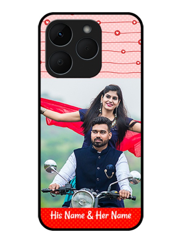 Custom Realme 15T 5G Custom Glass Phone Case - Red Pattern Case Design