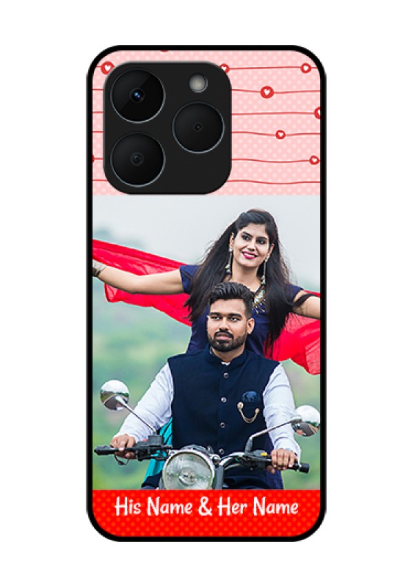Realme 15T 5G Custom Glass Phone Case - Red Pattern Case Design