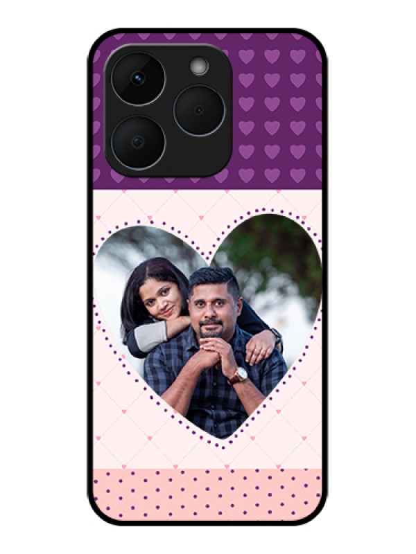 Custom Realme 15T 5G Custom Glass Phone Case - Violet Love Dots Design