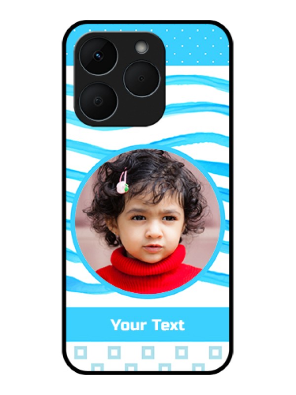 Custom Realme 15T 5G Custom Glass Phone Case - Simple Blue Case Design