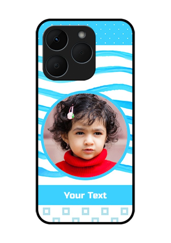 Realme 15T 5G Custom Glass Phone Case - Simple Blue Case Design