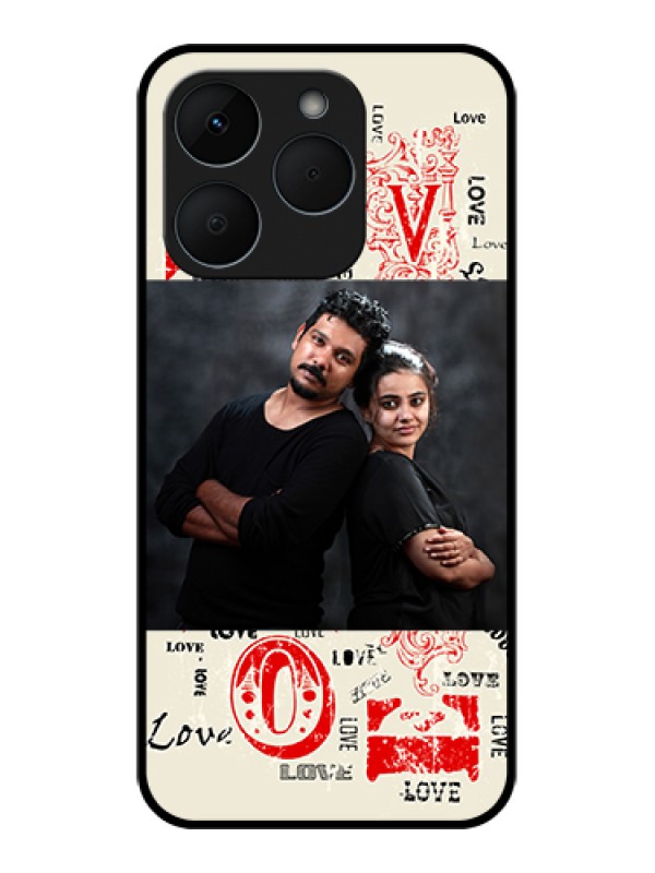 Custom Realme 15T 5G Custom Glass Phone Case - Trendy Love Design Case