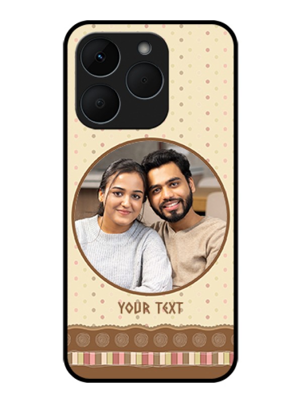 Custom Realme 15T 5G Custom Glass Phone Case - Brown Dotted Mobile Case Design