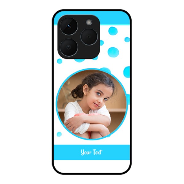 Realme 15T 5G Custom Glass Phone Case - Blue Bubbles Pattern Design Realme 15T 5G Custom Glass Phone Case - Blue Bubbles Pattern Design