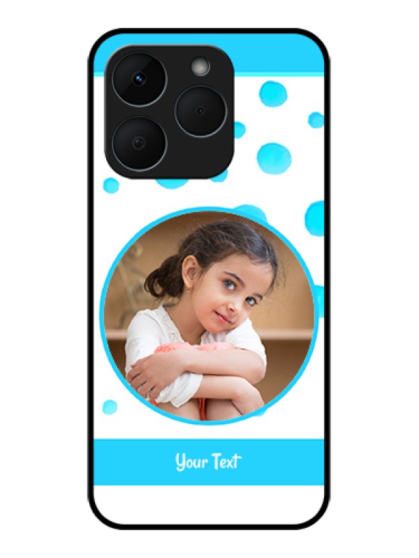 Custom Realme 15T 5G Custom Glass Phone Case - Blue Bubbles Pattern Design