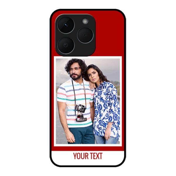 Realme 15T 5G Custom Glass Phone Case - Red Color Design Realme 15T 5G Custom Glass Phone Case - Red Color Design