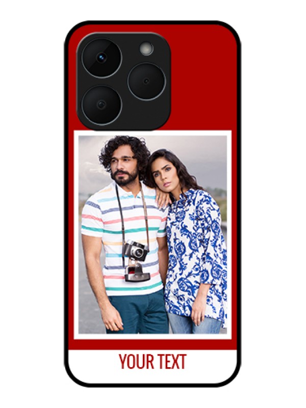 Custom Realme 15T 5G Custom Glass Phone Case - Red Color Design