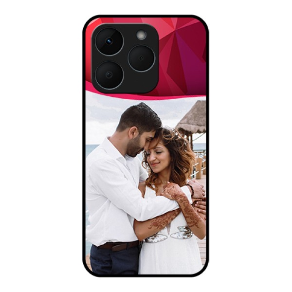 Realme 15T 5G Custom Glass Phone Case - Red Abstract Design