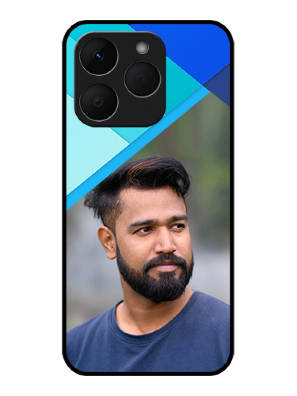 Custom Realme 15T 5G Custom Glass Phone Case - Blue Pattern Design