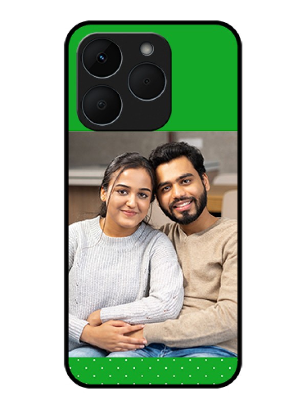 Custom Realme 15T 5G Custom Glass Phone Case - Green Pattern Design