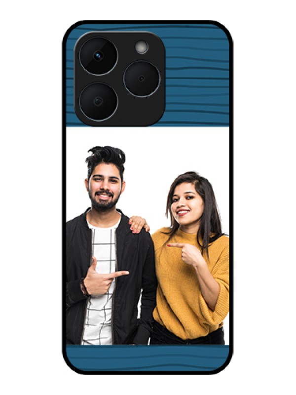 Custom Realme 15T 5G Custom Glass Phone Case - Blue Pattern Cover Design