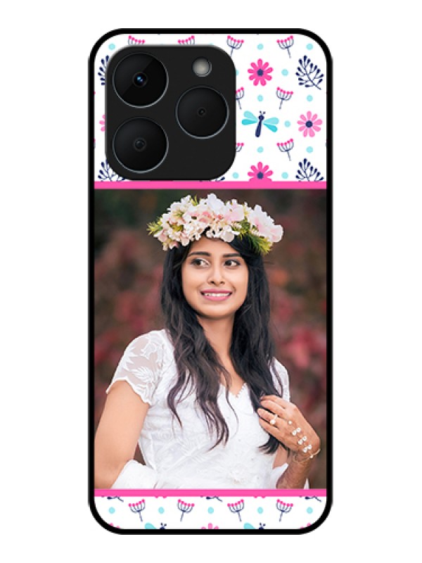 Custom Realme 15T 5G Custom Glass Phone Case - Colorful Flower Design
