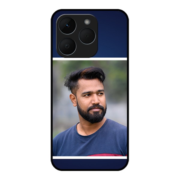 Realme 15T 5G Custom Glass Phone Case - Simple Royal Blue Design Realme 15T 5G Custom Glass Phone Case - Simple Royal Blue Design