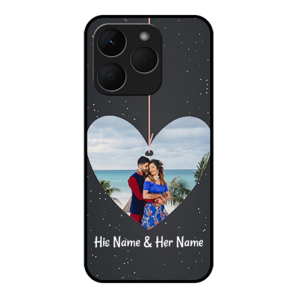 Realme 15T 5G Custom Glass Phone Case - Hanging Heart Design