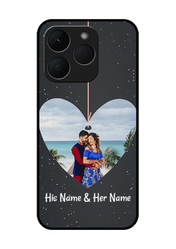 Realme 15T 5G Custom Glass Phone Case - Hanging Heart Design