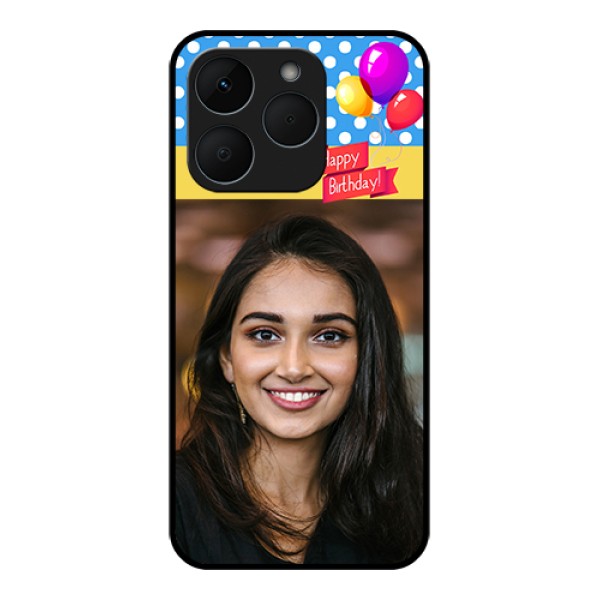 Realme 15T 5G Custom Glass Phone Case - Happy Birthday Design