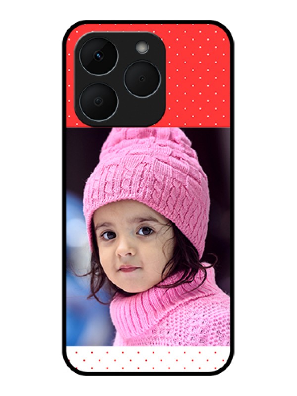 Custom Realme 15T 5G Custom Glass Phone Case - Red Pattern Design