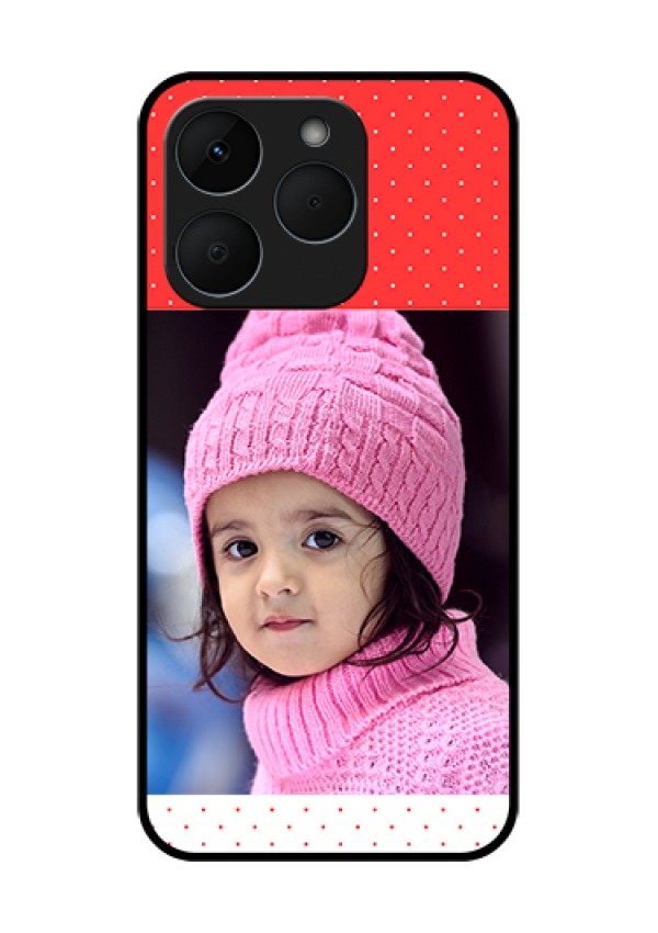 Realme 15T 5G Custom Glass Phone Case - Red Pattern Design