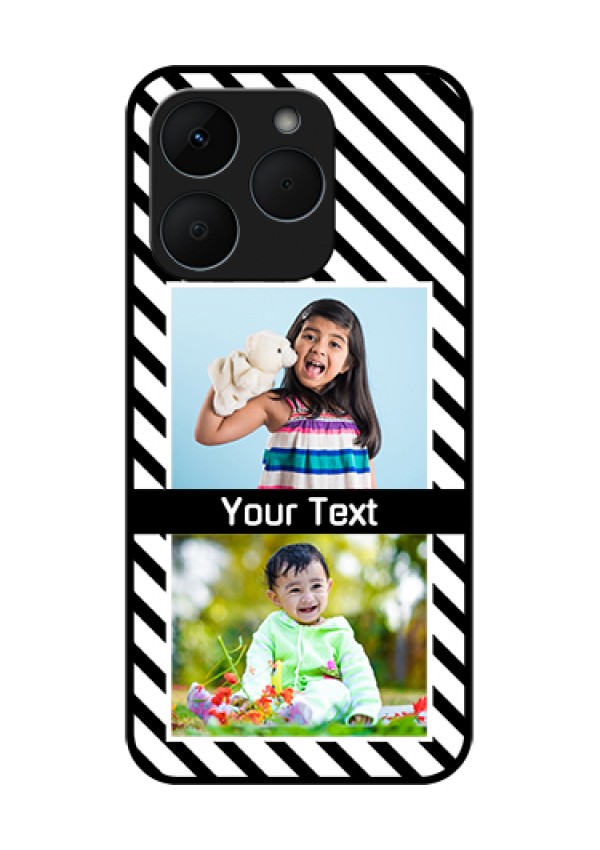 Realme 15T 5G Custom Glass Phone Case - Black And White Stripes Design