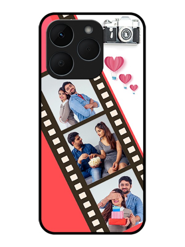 Custom Realme 15T 5G Custom Glass Phone Case - 3 Image Holder With Film Reel