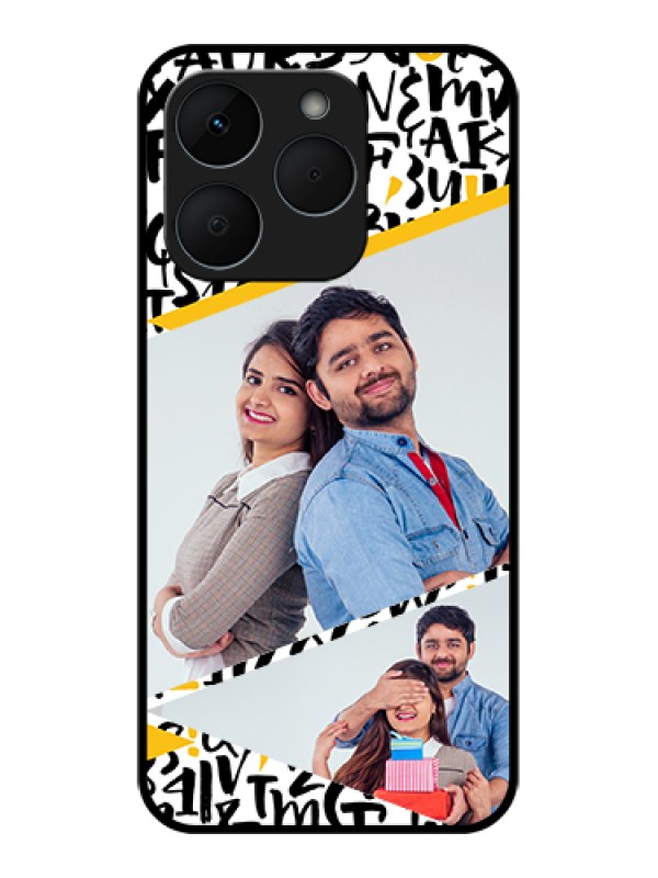 Custom Realme 15T 5G Custom Glass Phone Case - Letters Pattern Design
