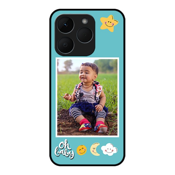 Realme 15T 5G Custom Glass Phone Case - Smiley Kids Stars Design Realme 15T 5G Custom Glass Phone Case - Smiley Kids Stars Design
