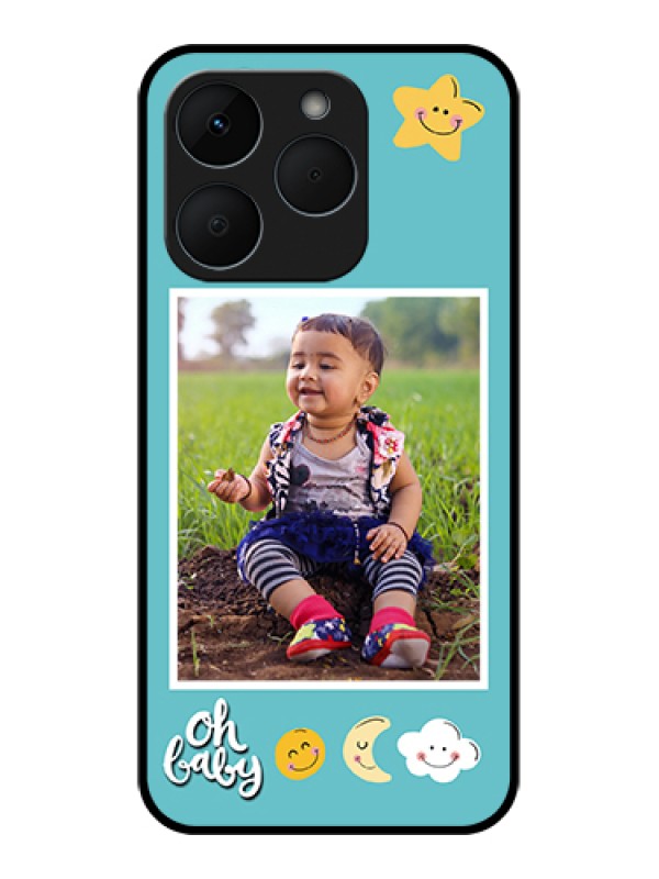Custom Realme 15T 5G Custom Glass Phone Case - Smiley Kids Stars Design