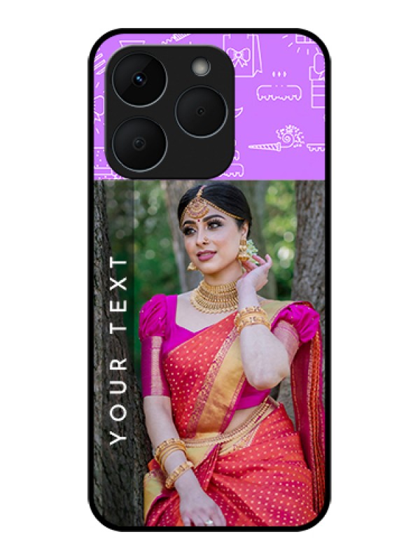Custom Realme 15T 5G Custom Glass Phone Case - Birthday Icons Design