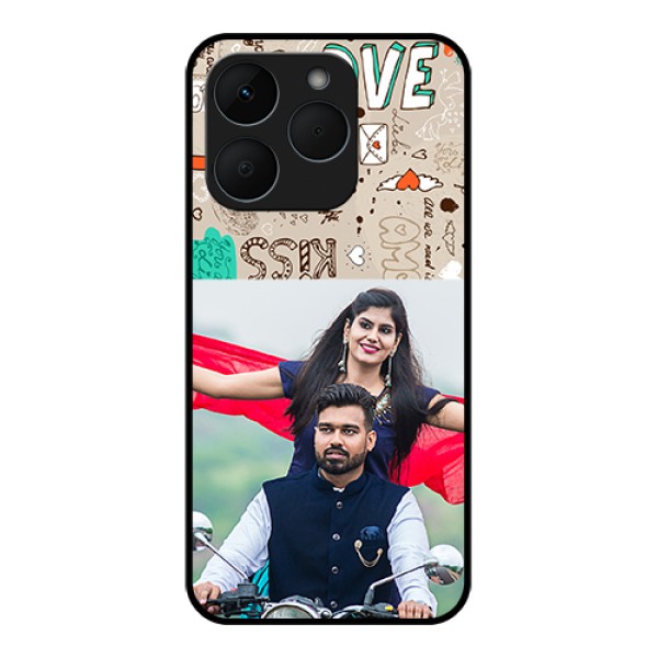 Realme 15T 5G Custom Glass Phone Case - Love Doodle Pattern