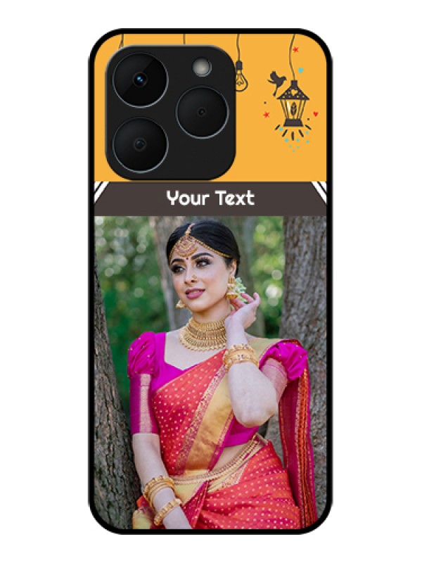 Custom Realme 15T 5G Custom Glass Phone Case - With Family Picture And Icons