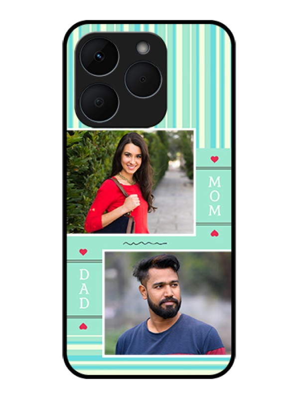 Custom Realme 15T 5G Custom Glass Phone Case - Mom & Dad Pic Design