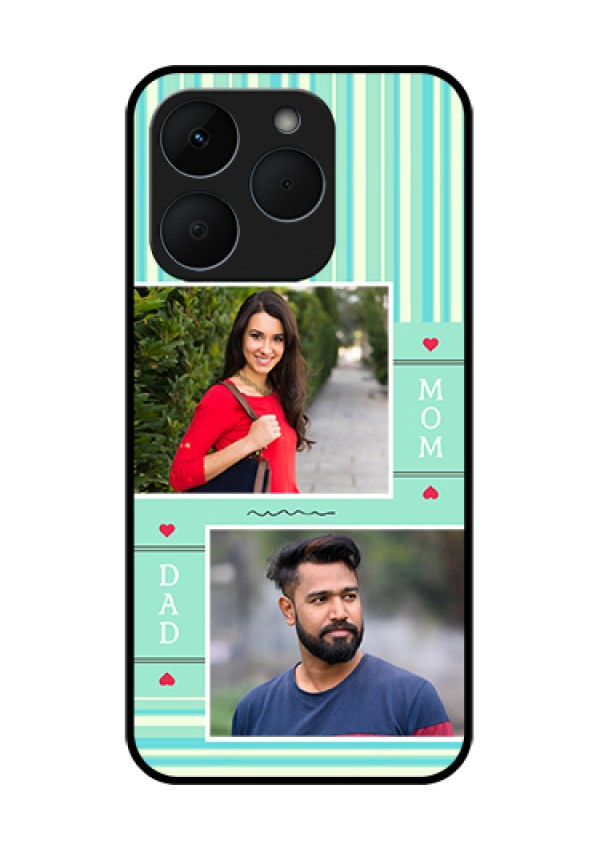 Realme 15T 5G Custom Glass Phone Case - Mom & Dad Pic Design