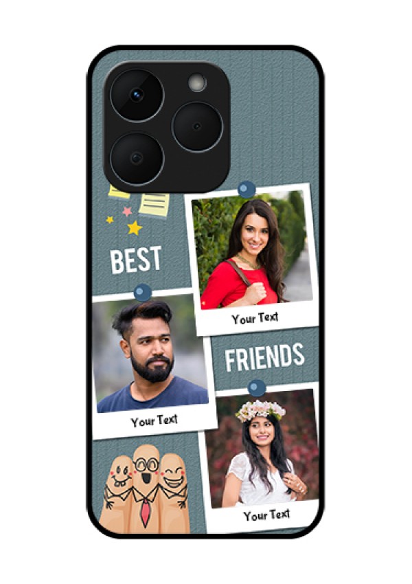 Realme 15T 5G Custom Glass Phone Case - Sticky Frames And Friendship Design