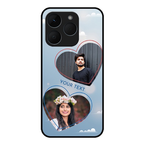 Realme 15T 5G Custom Glass Phone Case - Blue Color Couple Design Realme 15T 5G Custom Glass Phone Case - Blue Color Couple Design