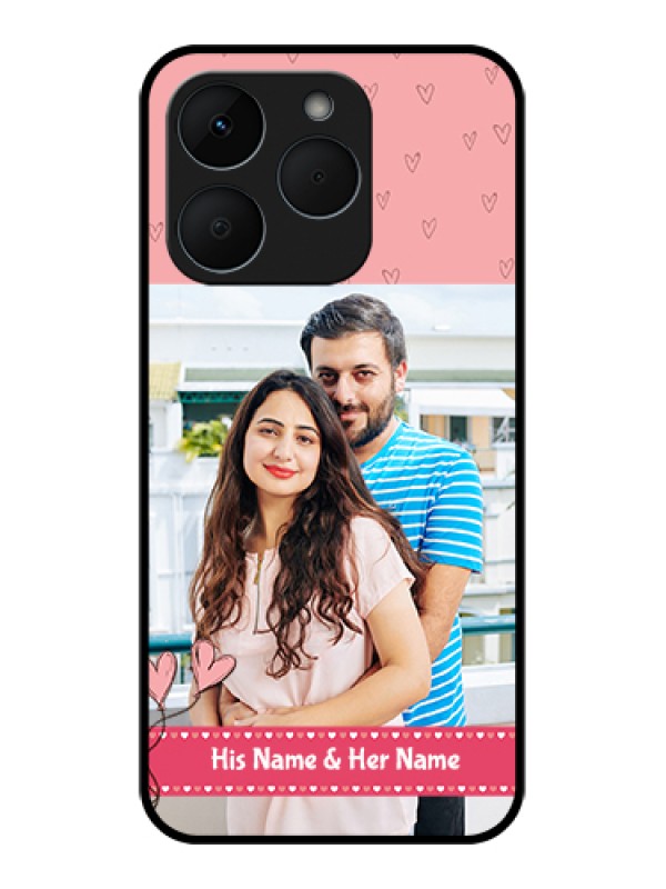 Custom Realme 15T 5G Custom Glass Phone Case - Love Design Peach Color