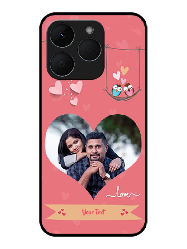 Custom Realme 15T 5G Custom Glass Phone Case - Peach Color Love Design