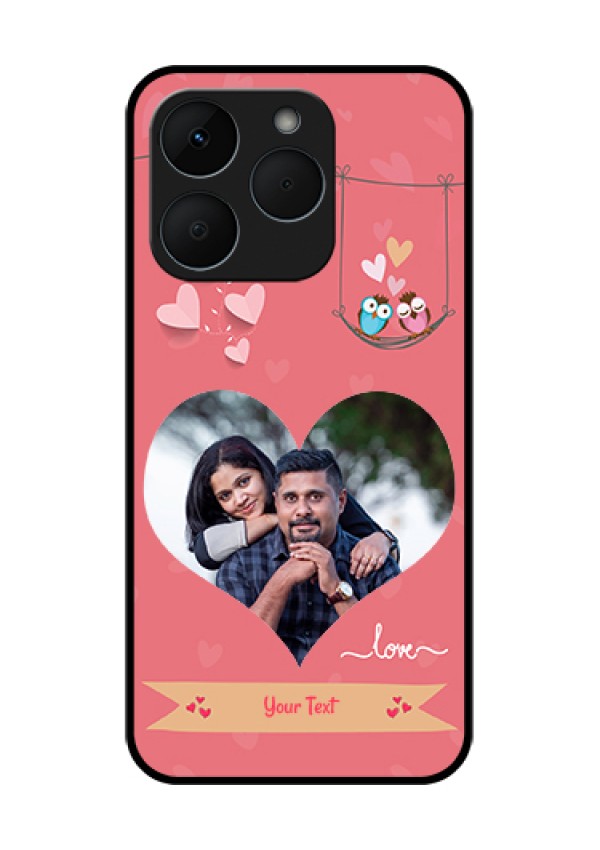 Realme 15T 5G Custom Glass Phone Case - Peach Color Love Design
