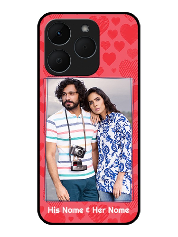 Custom Realme 15T 5G Custom Glass Phone Case - With Red Heart Symbols Design