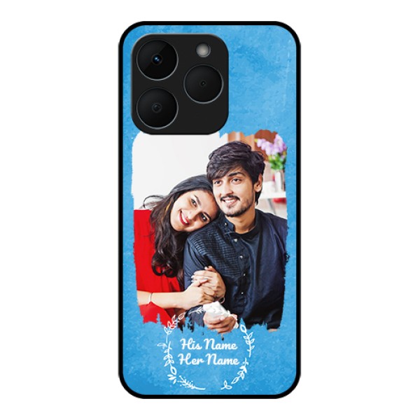 Realme 15T 5G Custom Glass Phone Case - Blue Color Vintage Design Realme 15T 5G Custom Glass Phone Case - Blue Color Vintage Design
