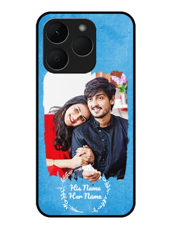 Custom Realme 15T 5G Custom Glass Phone Case - Blue Color Vintage Design