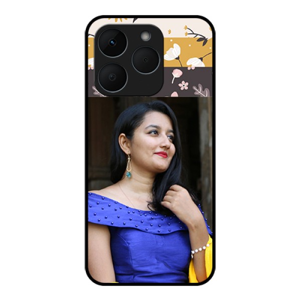 Realme 15T 5G Custom Glass Phone Case - Stylish Floral Design