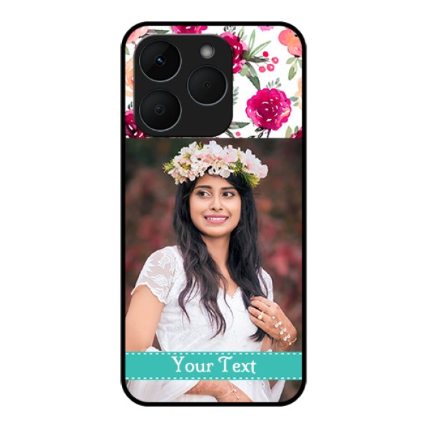 Realme 15T 5G Custom Glass Phone Case - Water Colors Floral Design Realme 15T 5G Custom Glass Phone Case - Water Colors Floral Design